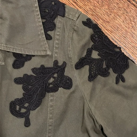 Halogen Long Cargo Jacket, Army Green, Size Medium (179) - Picture 6 of 13